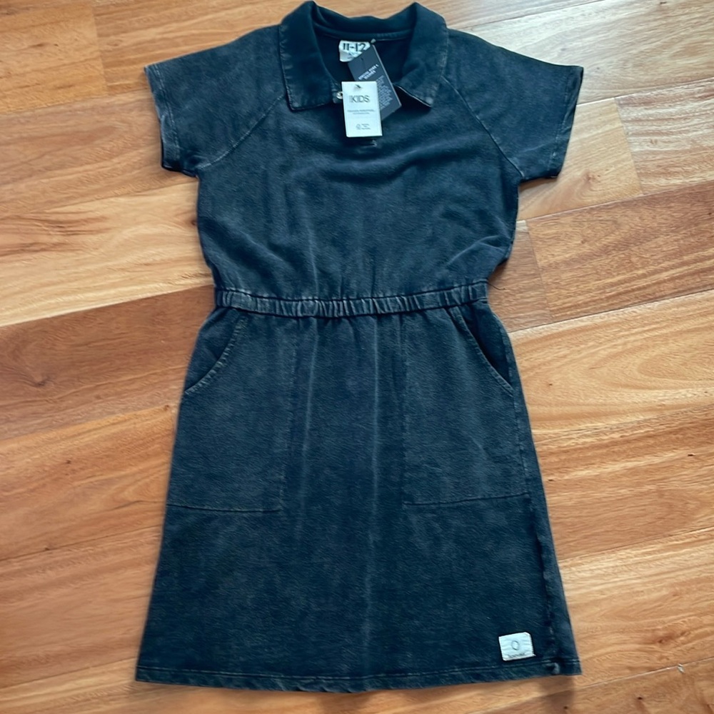 Cotton On Marika Short Sleeve Dress in Black Wash size 11-12 NWT!